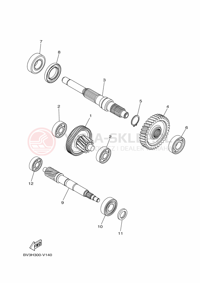 Schemat "Skrzynia biegów " do Yamaha NMAX 150