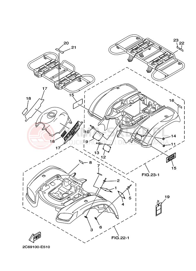 Schemat "naklejki" do Yamaha GRIZZLY