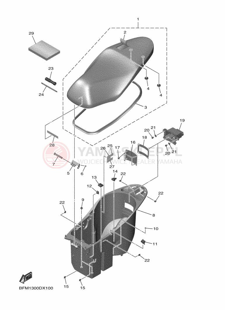 Schemat "siedzenie" do Yamaha NEO'S