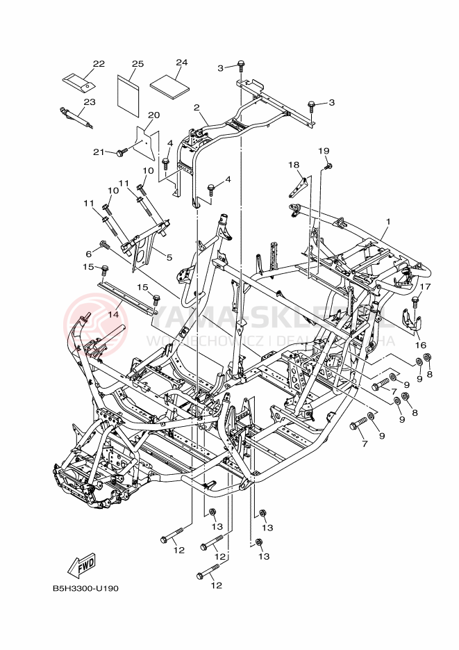 Schemat "rama" do Yamaha YXZ1000R SS