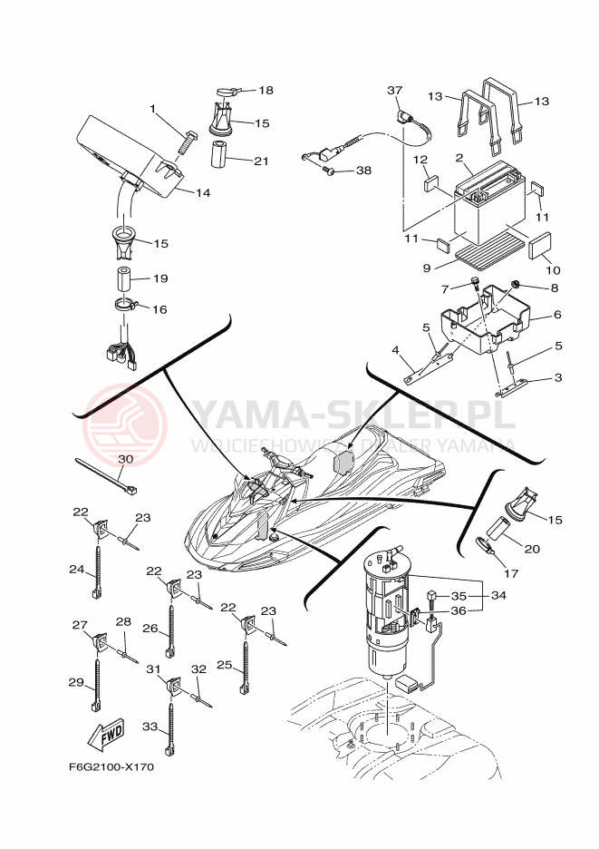 Schemat "układ elektryczny" do Yamaha VX1050G-X