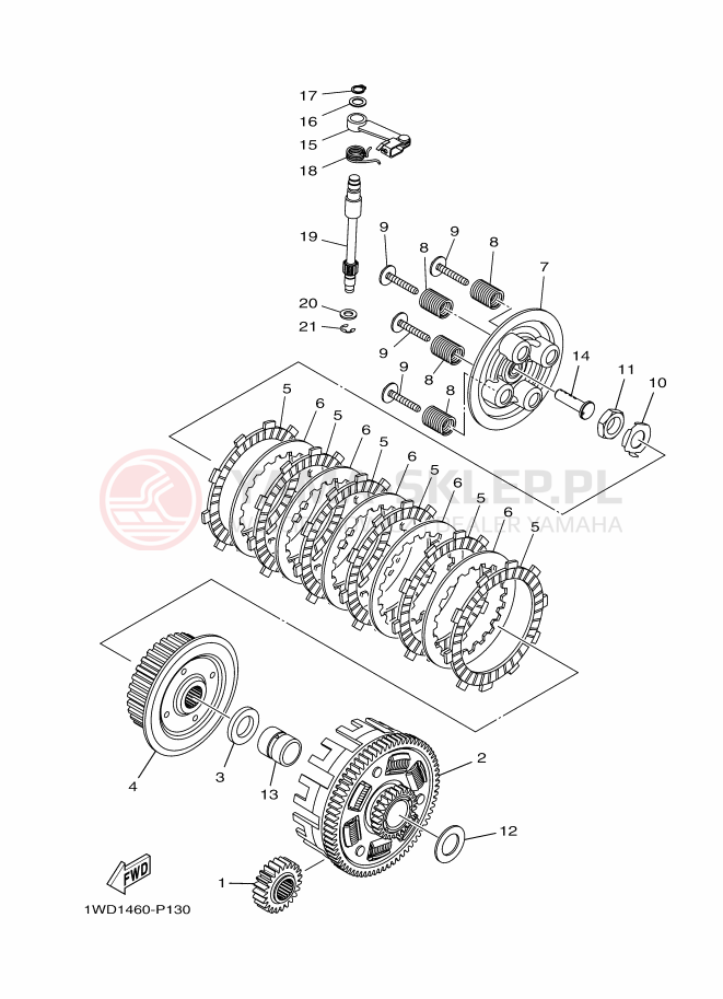 Schemat "sprzęgło" do Yamaha YZF-R25