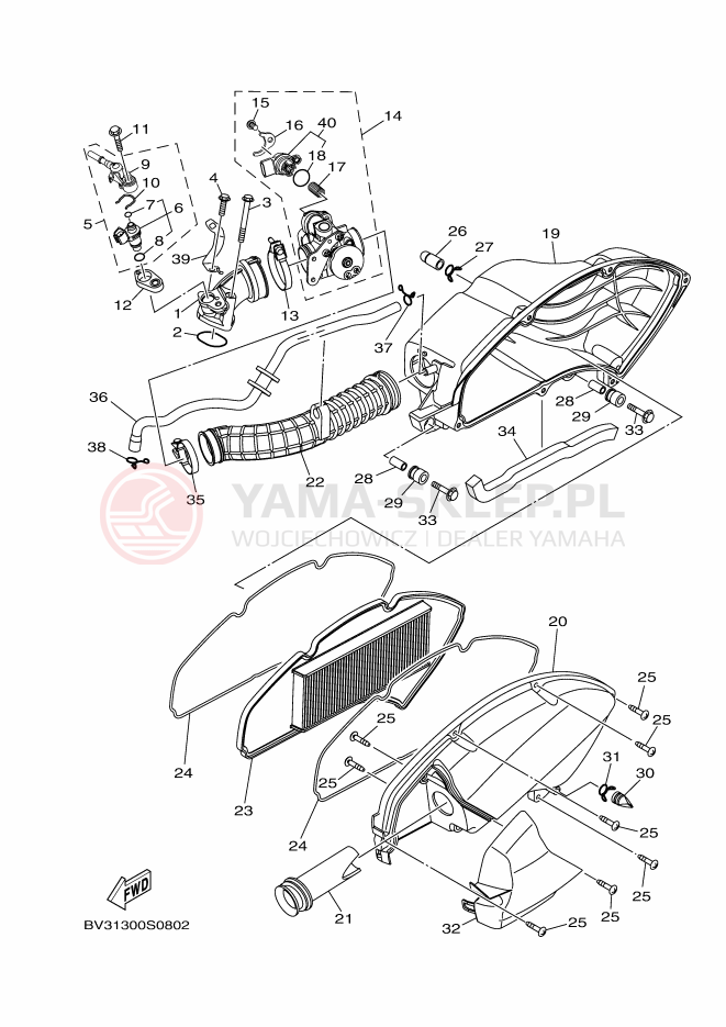 Schemat "Wtrysk paliwa" do Yamaha NMAX