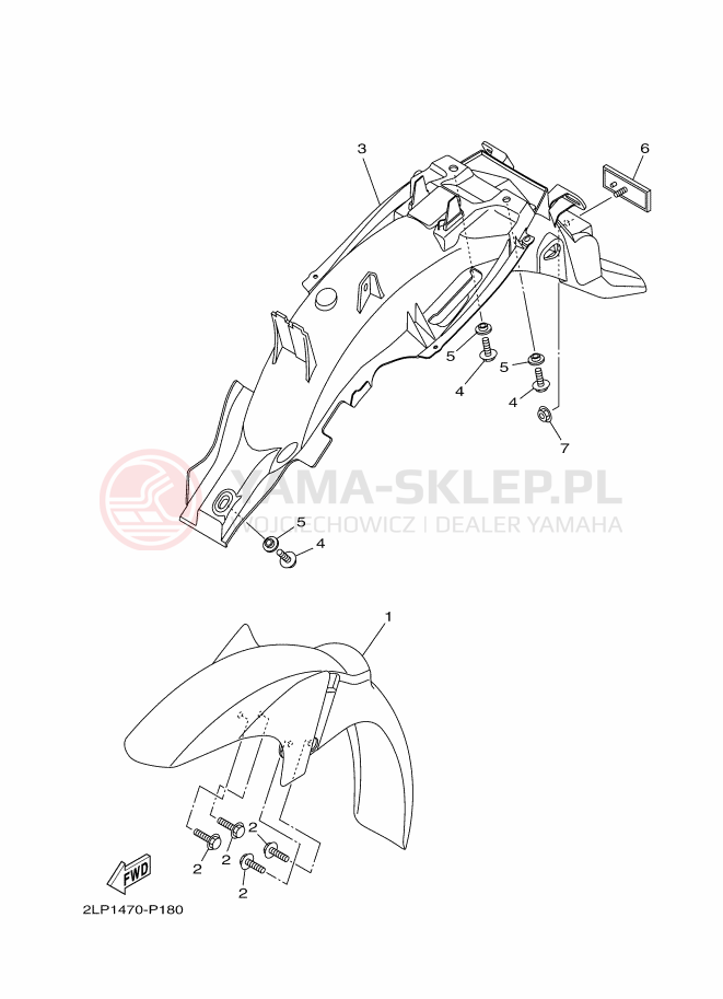 Schemat "błotnik" do Yamaha YC125-5