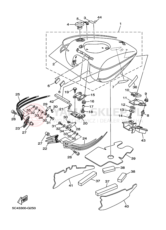 Schemat "zbiornik paliwa" do Yamaha MIDNIGHT STAR