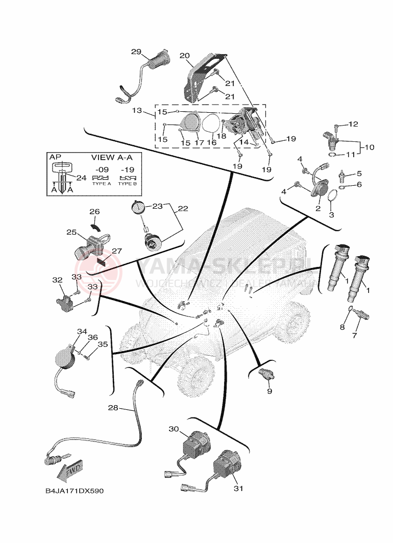 Schemat "układ elektryczny" do Yamaha YXF1000EW