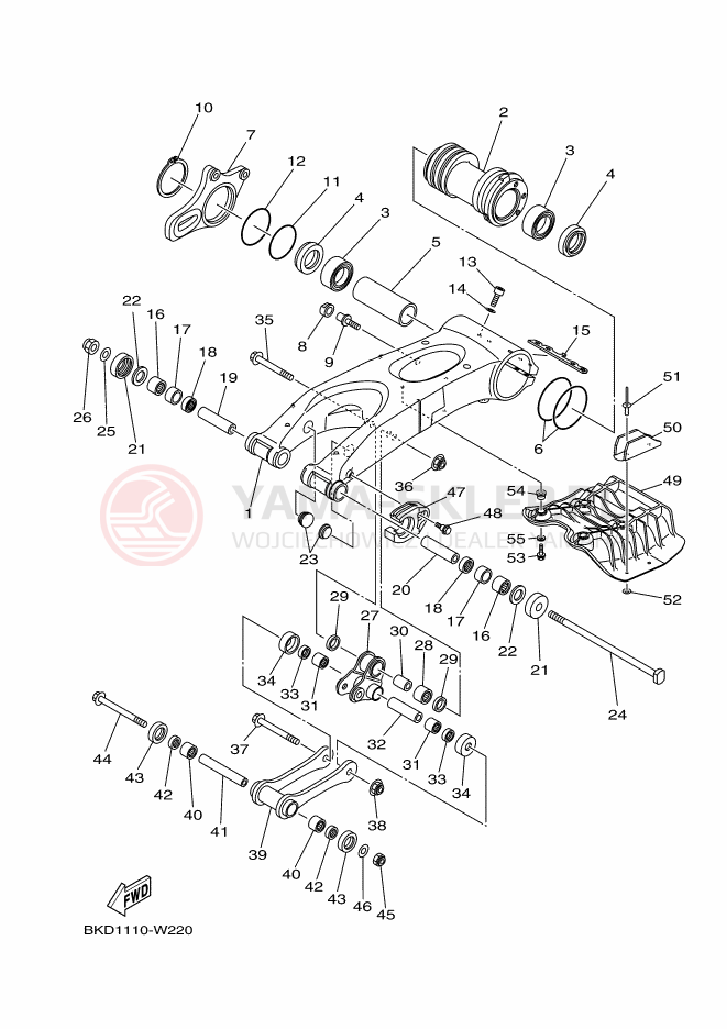 Schemat "wahacz" do Yamaha YFZ450R