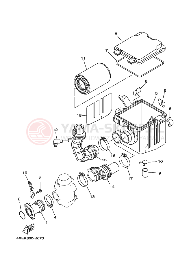 Schemat "Wtrysk paliwa" do Yamaha BEAR TRACKER