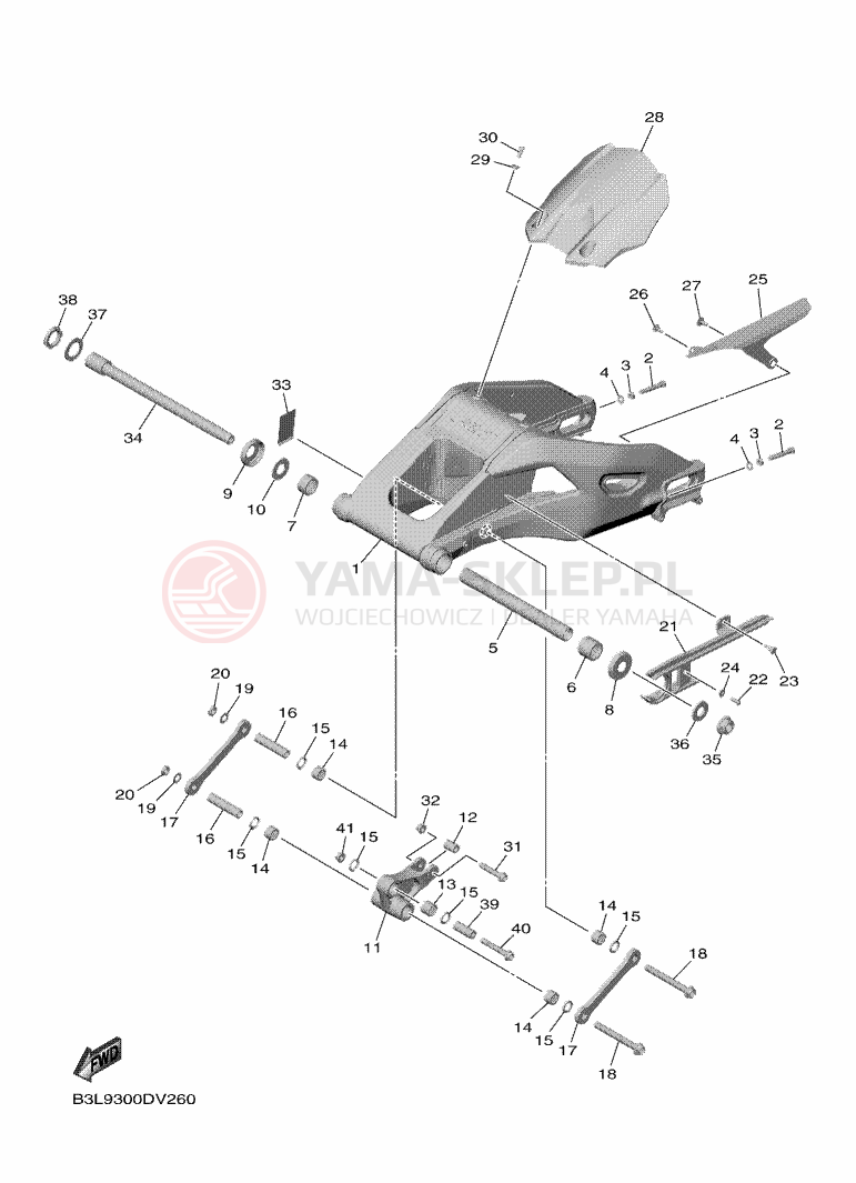 Schemat "wahacz" do Yamaha YZF-R1