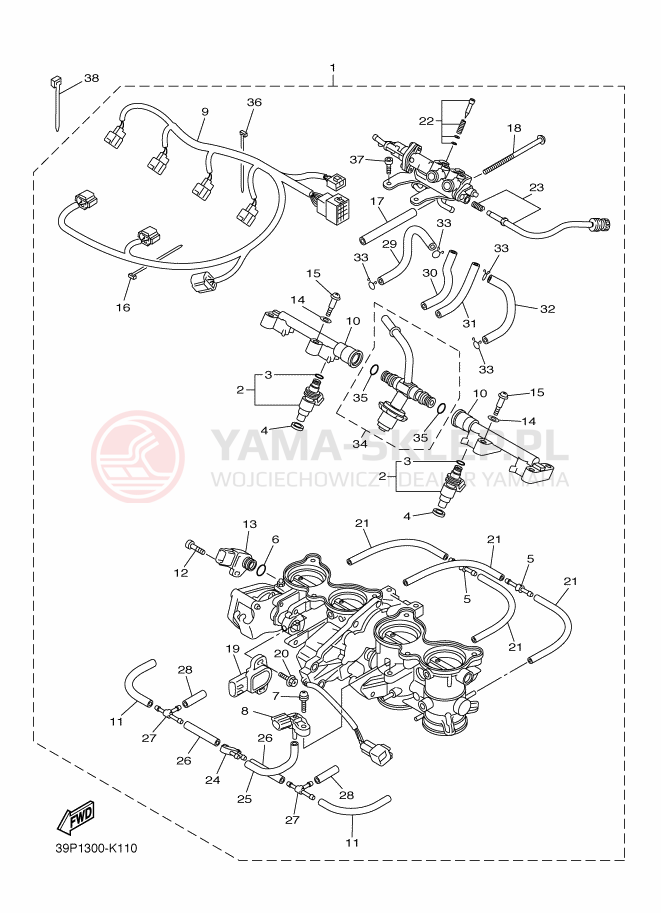 Schemat "Wtrysk paliwa" do Yamaha FZ8-S
