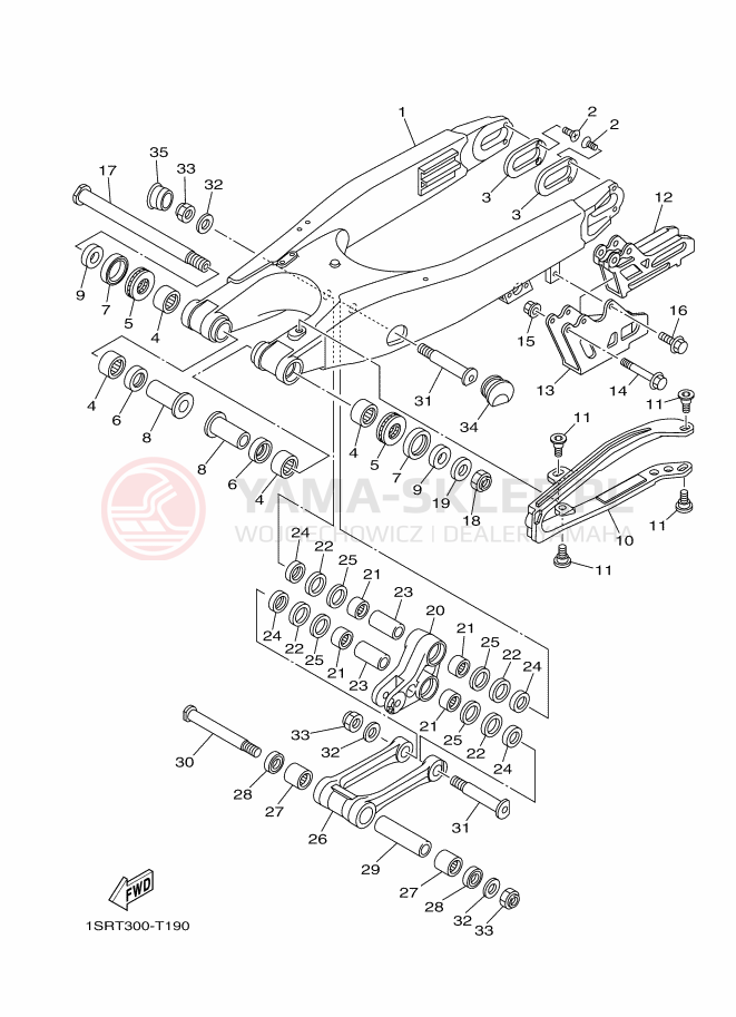 Schemat "wahacz" do Yamaha YZ125