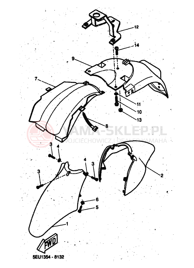 Schemat "błotnik" do Yamaha FLIPPER