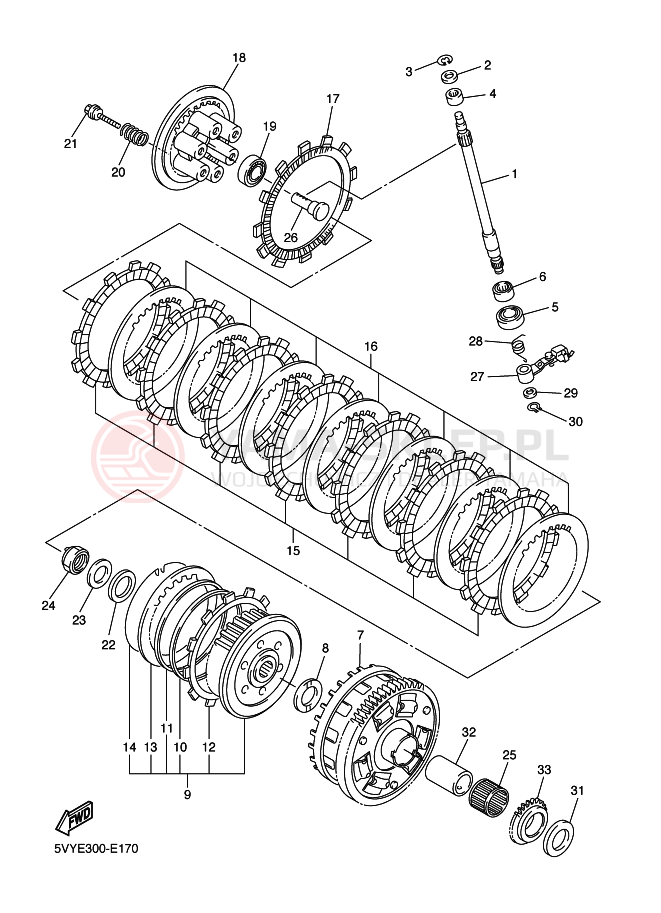 Schemat "sprzęgło" do Yamaha YZF-R1