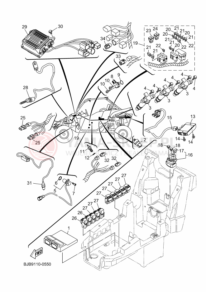 Schemat "układ elektryczny" do Yamaha YXZ1000R