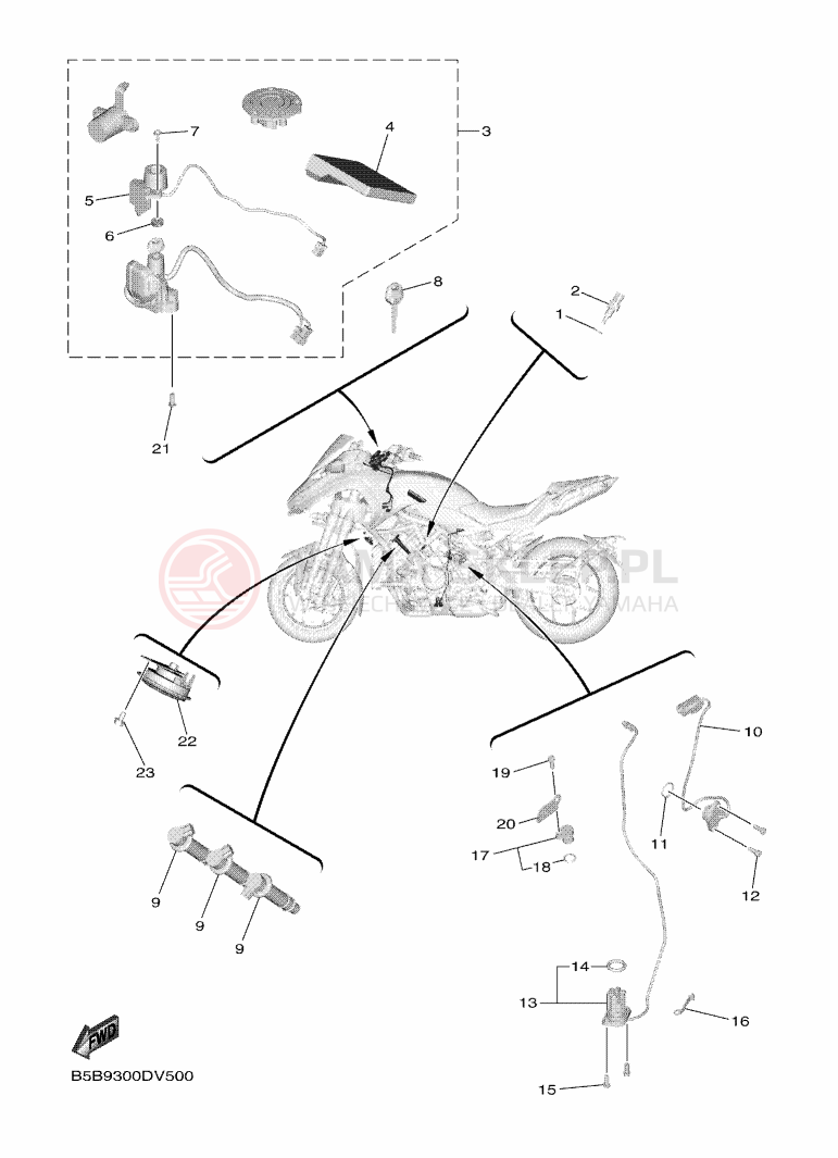 Schemat "układ elektryczny" do Yamaha NIKEN GT