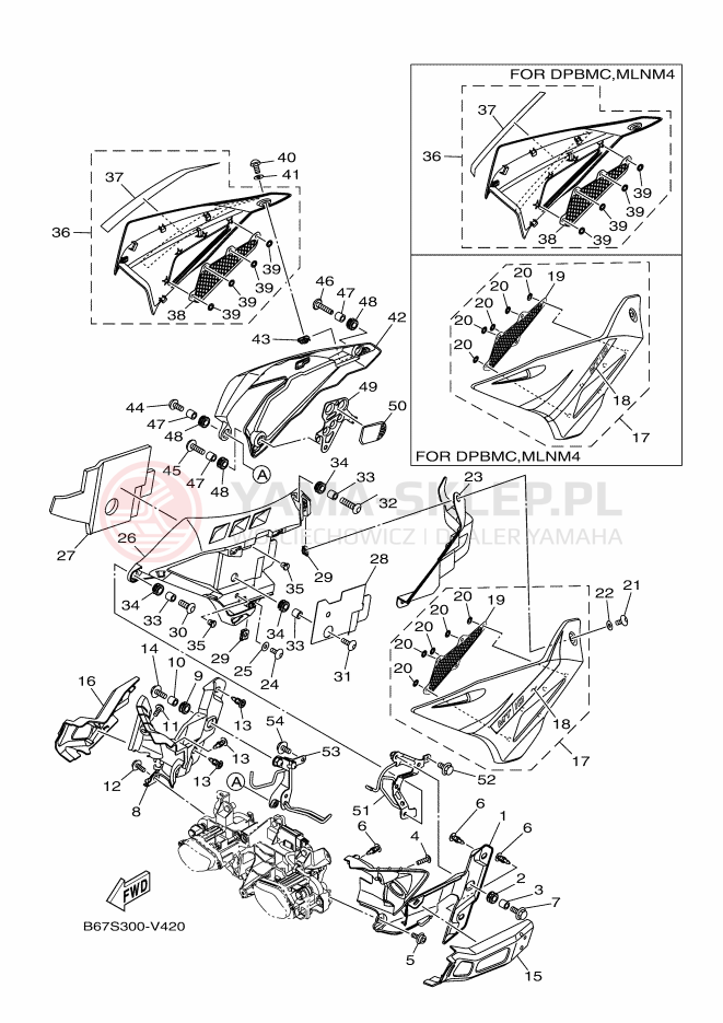 Schemat "elementy nadwozia" do Yamaha MT-10