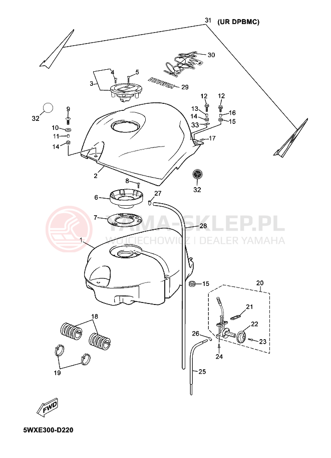 Schemat "zbiornik paliwa" do Yamaha TZR50