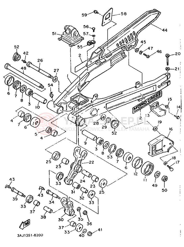 Schemat "wahacz" do Yamaha XT600Z TENERE