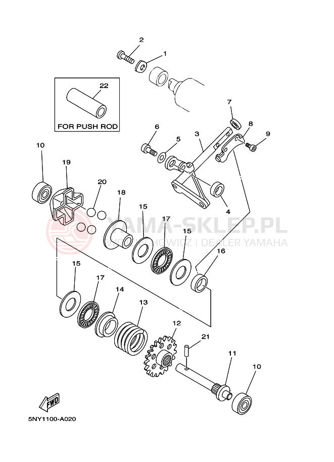 Schemat "Dźwignia zmiany biegów" do Yamaha YZ125