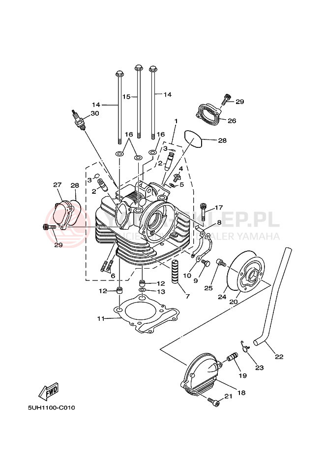 Schemat "głowica" do Yamaha BRUIN 4WD