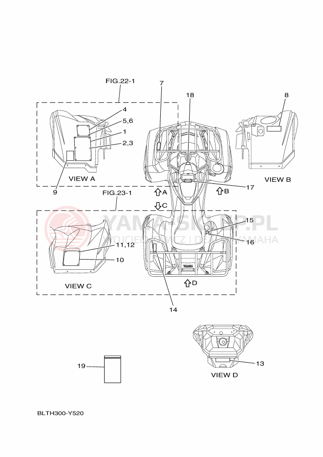 Schemat "naklejki" do Yamaha GRIZZLY 700 EPS