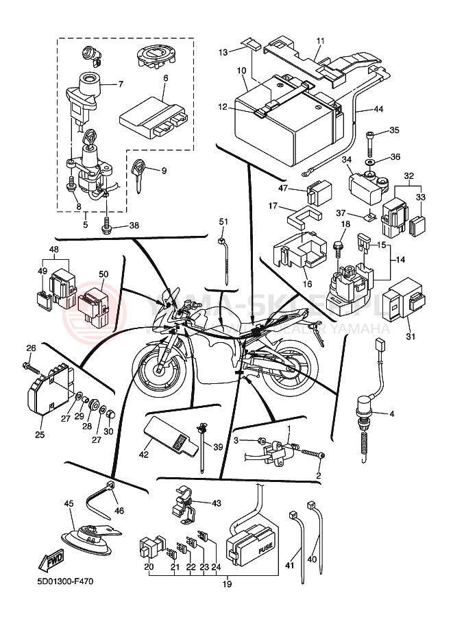 Schemat "układ elektryczny" do Yamaha FZ1-SA FAZER