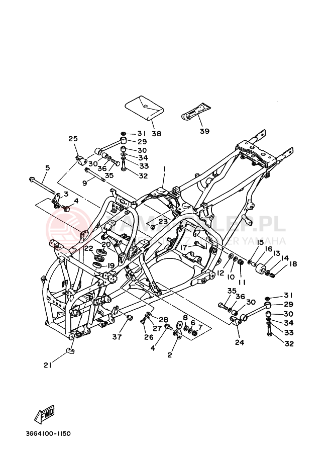 Schemat "rama" do Yamaha YFZ350