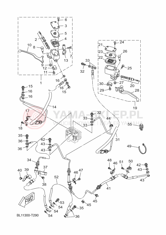 Schemat "Pompa hamulcowa przednia" do Yamaha XMAX 400 ABS