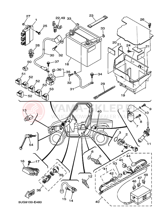 Schemat "układ elektryczny" do Yamaha RHINO