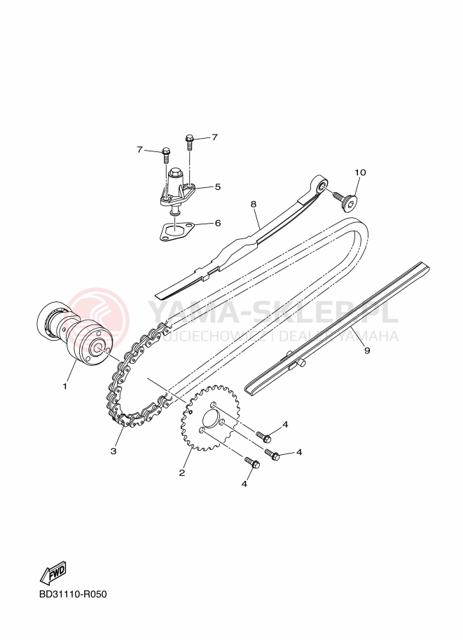 Schemat "Wałek rozrządu" do Yamaha YFM90R
