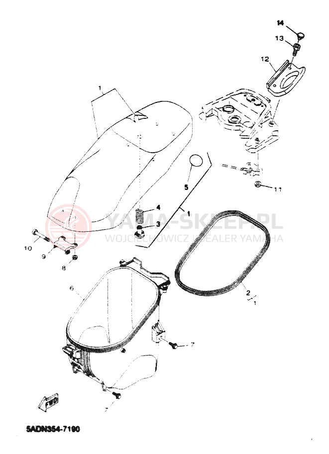 Schemat "SIEDZENIE" do Yamaha OVETTO 50
