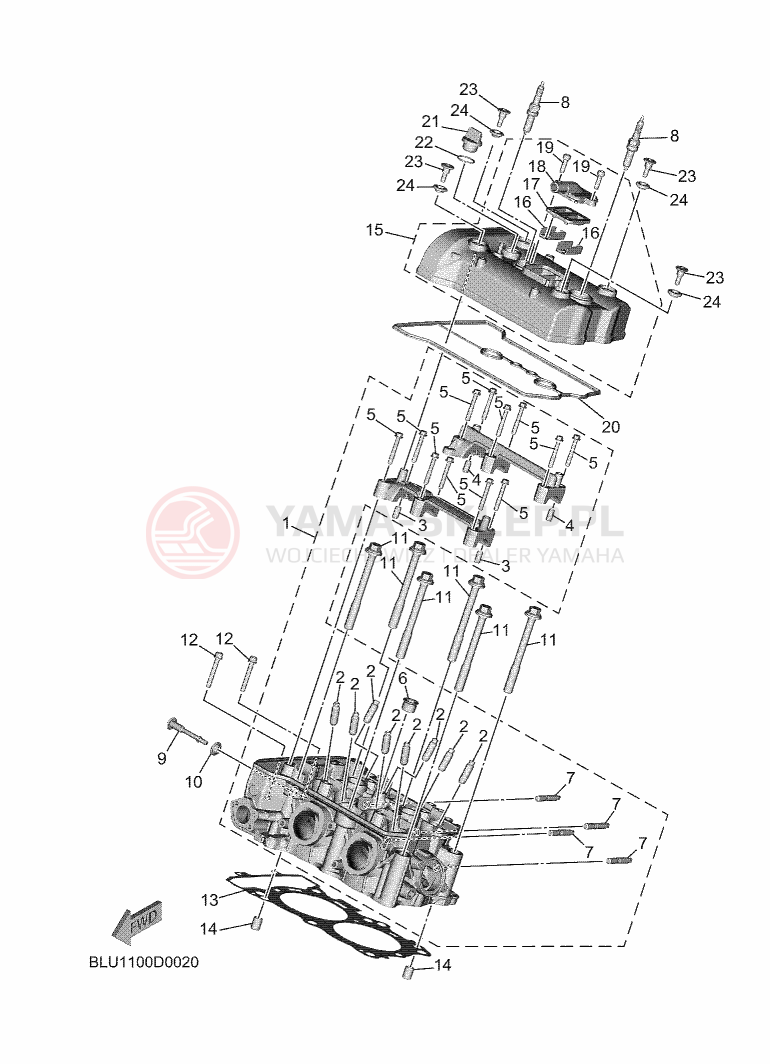 Schemat "cylinder" do Yamaha WOLVERINE RMAX2 1000 SE