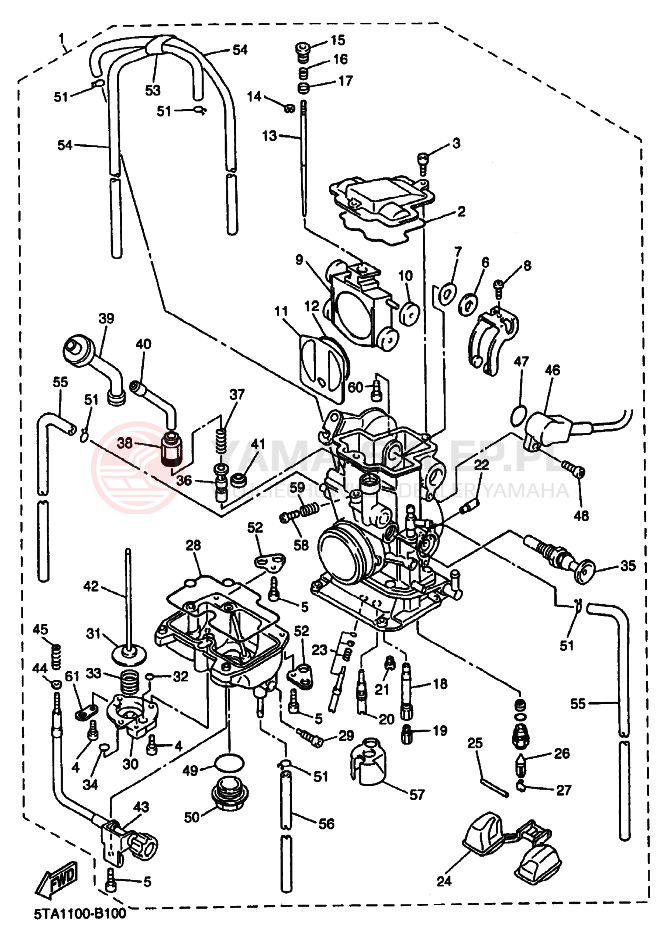 Schemat "Gaźnik" do Yamaha YZ450F