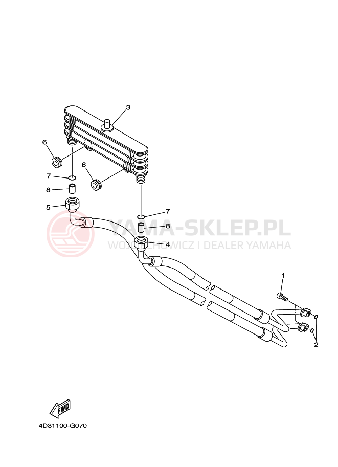 Schemat "Chłodnica oleju" do Yamaha YFM250R