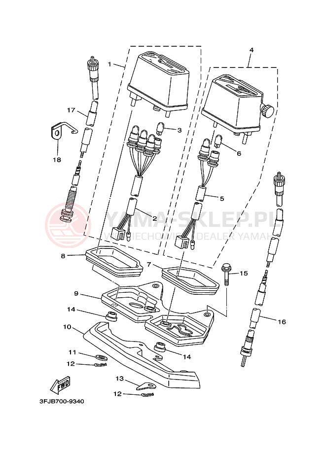 Schemat "licznik" do Yamaha DT175 DT175L