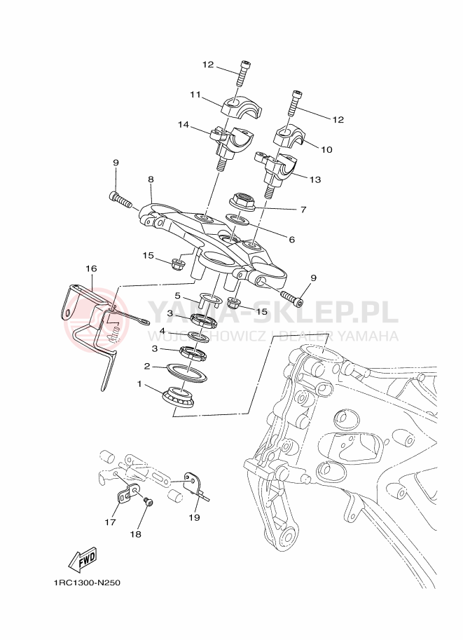 Schemat "Półki zawieszenia" do Yamaha MT-09 ABS