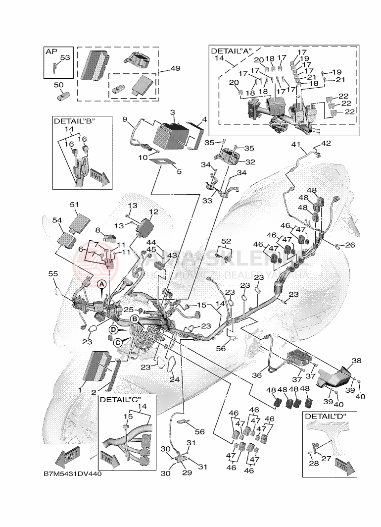 Schemat "układ elektryczny" do Yamaha TMAX TECH MAX
