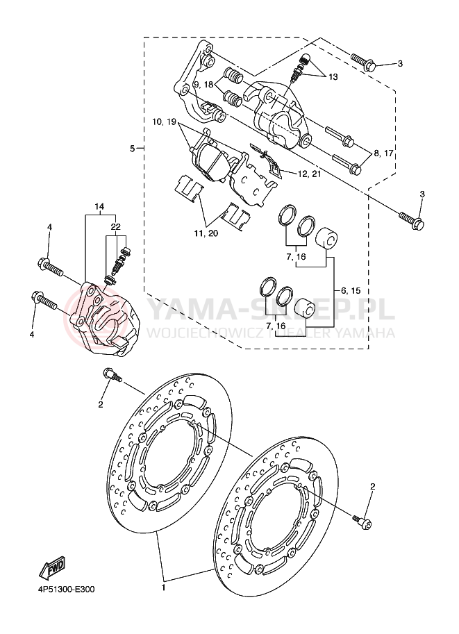 Schemat "Koło przód" do Yamaha FZ6-SA FAZER
