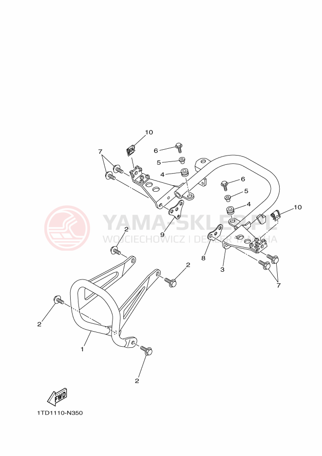 Schemat "osłona / stelaż" do Yamaha YFZ450R