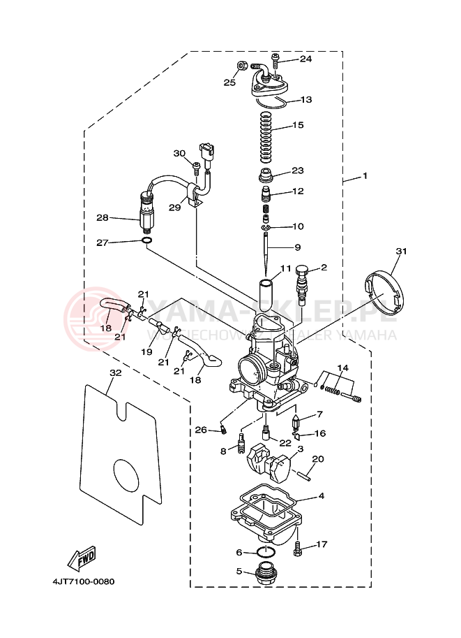 Schemat "Gaźnik" do Yamaha TZ125