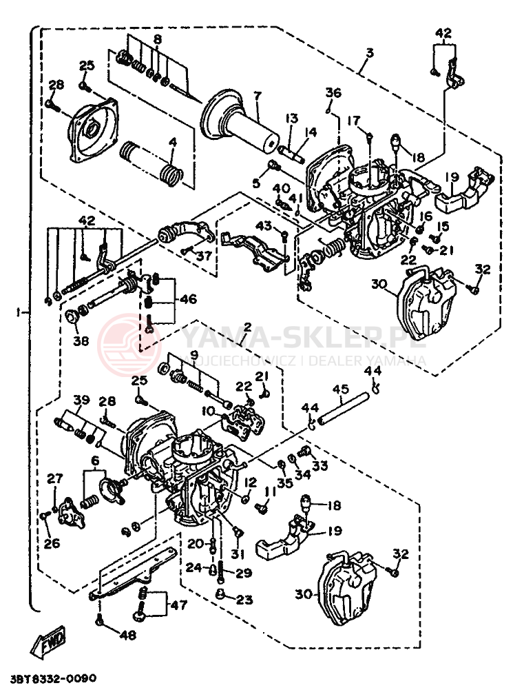 Schemat "Gaźnik" do Yamaha XV535 VIRAGO