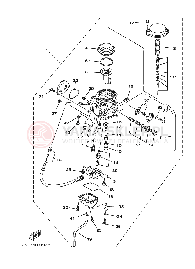 Schemat "Gaźnik" do Yamaha KODIAK 4WD
