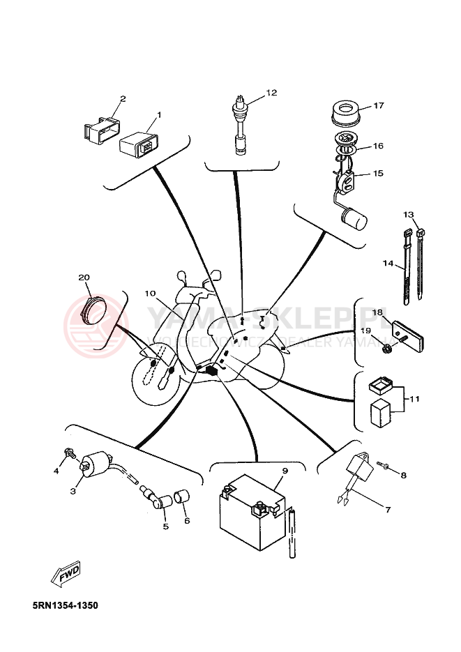 Schemat "układ elektryczny" do Yamaha NEO´S 50