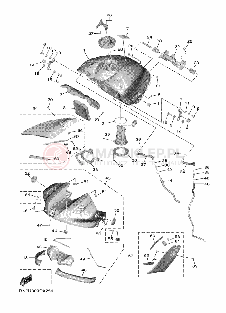 Schemat "zbiornik paliwa" do Yamaha YZF-R6