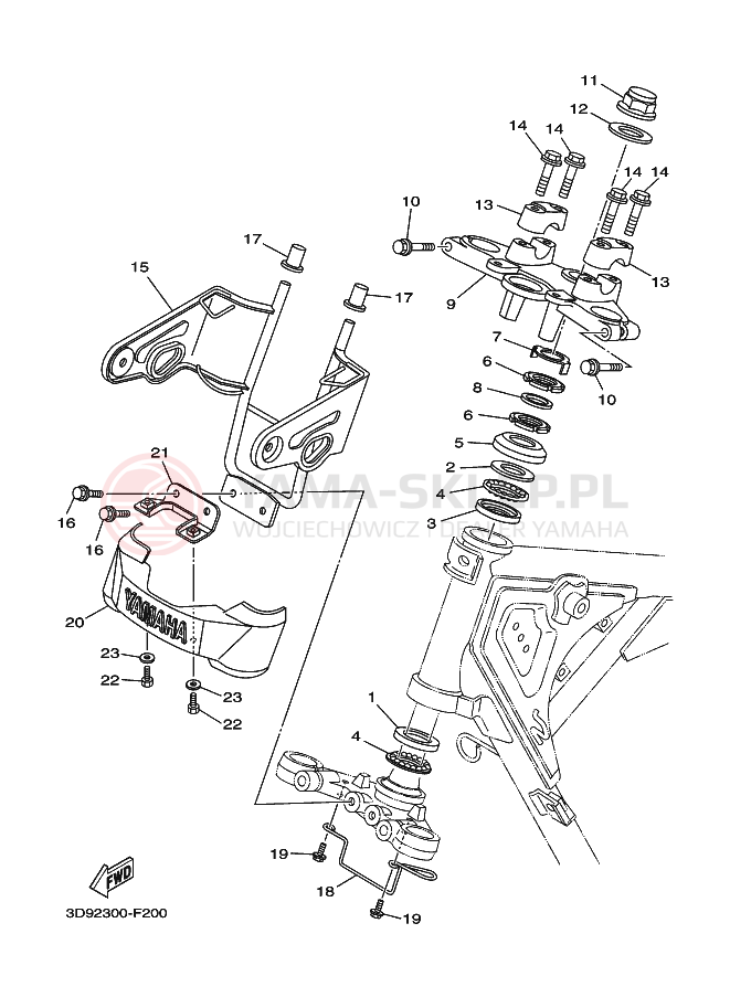 Schemat "Półki zawieszenia" do Yamaha YBR125