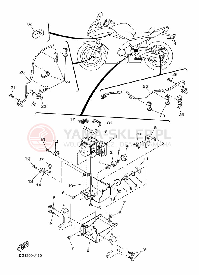 Schemat "układ elektryczny" do Yamaha XJ6FA