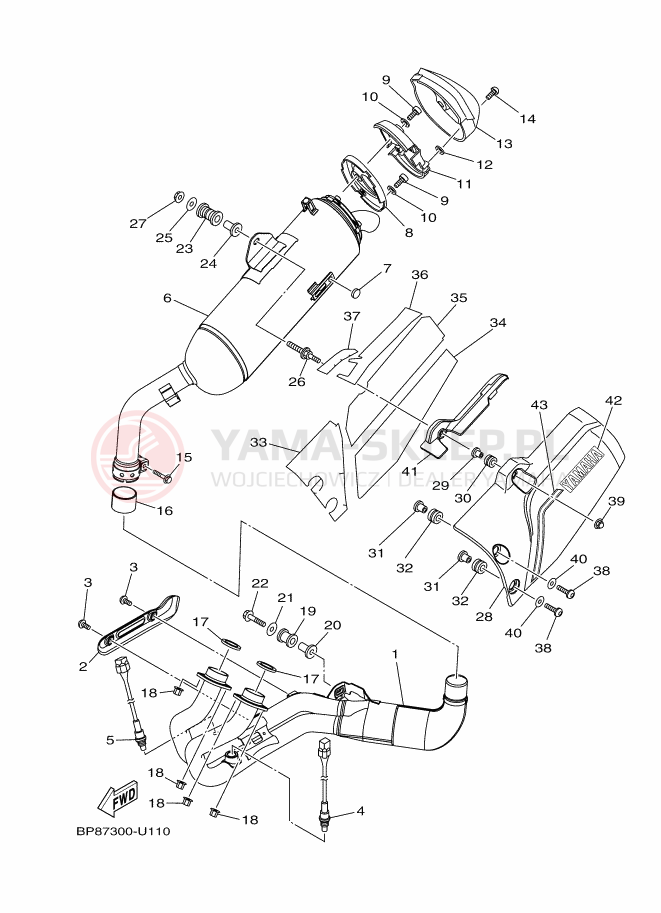 Schemat "Wydech końcowy" do Yamaha XT1200Z SUPER TENERE ABS