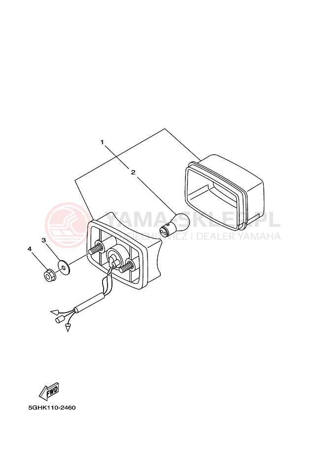 Schemat "lampa tył" do Yamaha YFM400FWA