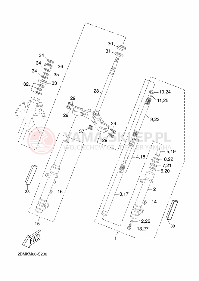 Schemat "Półki zawieszenia" do Yamaha X-MAX 125 ABS