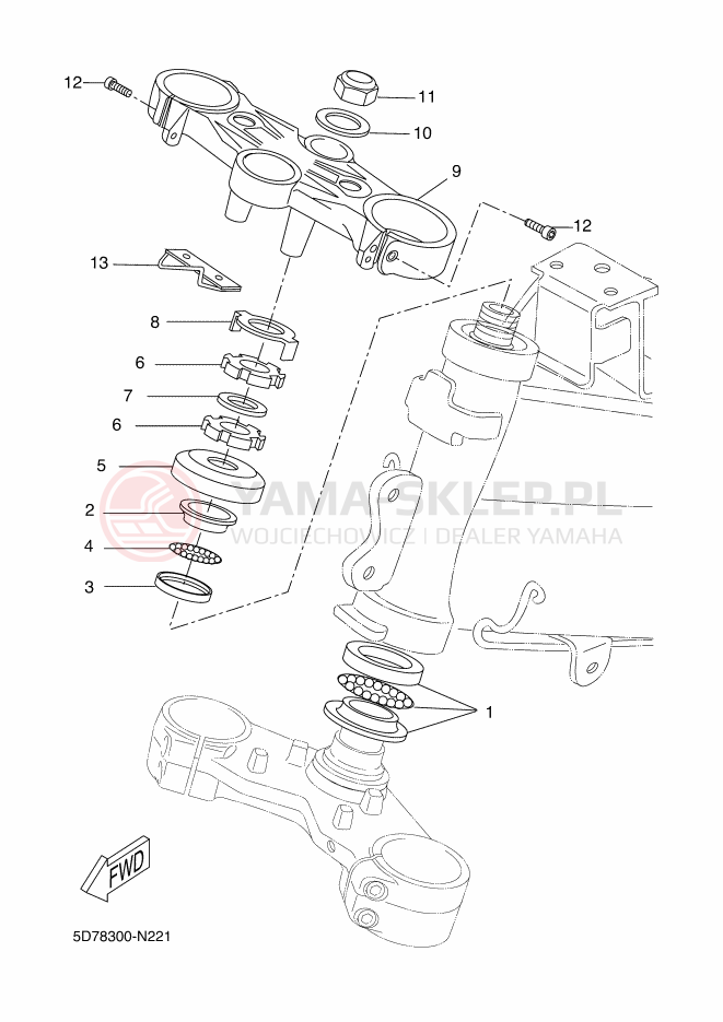 Schemat "Półki zawieszenia" do Yamaha YZF-R125